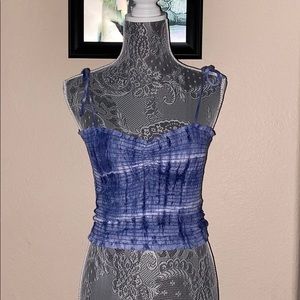 Emory Park blue tie dye crop top size M